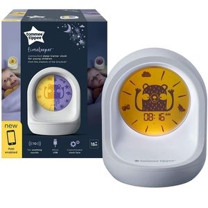 Tommee Tippee Sleep Trainer Clock, Timekeeper Sleepaid Nightlight - NEW